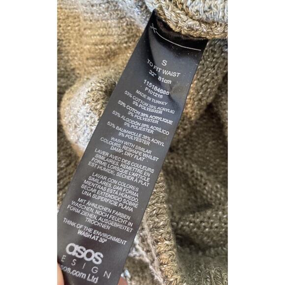 ASOS Design Knit Drawstring Shorts Size Small Women’s Green - Picture 4 of 8